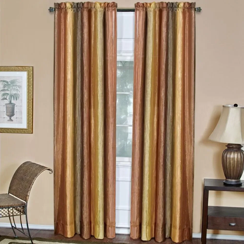 Woven Trends Ombre Window Curtains, Modern Semi-Sheer Window Curtain Drape